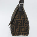 FENDI Zucca Canvas Mamma Baguette Shoulder Bag Brown Black Auth ka3290V-3