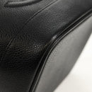 CHANEL COCO Mark Vanity Hand Bag Caviar Skin Black Gold CC Auth ka329V-10