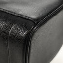 CHANEL COCO Mark Vanity Hand Bag Caviar Skin Black Gold CC Auth ka329V-12