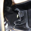 CHANEL COCO Mark Vanity Hand Bag Caviar Skin Black Gold CC Auth ka329V-22