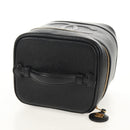 CHANEL COCO Mark Vanity Hand Bag Caviar Skin Black Gold CC Auth ka329V-6