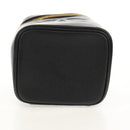 CHANEL COCO Mark Vanity Hand Bag Caviar Skin Black Gold CC Auth ka329V-9