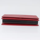 FENDI Chain Hand Bag Leather Red Gold Auth ka3300-10