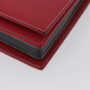 FENDI Chain Hand Bag Leather Red Gold Auth ka3300-12