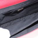 FENDI Chain Hand Bag Leather Red Gold Auth ka3300-18