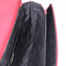 FENDI Chain Hand Bag Leather Red Gold Auth ka3300-19