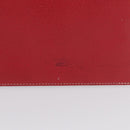 FENDI Chain Hand Bag Leather Red Gold Auth ka3300-4