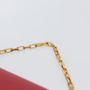 FENDI Chain Hand Bag Leather Red Gold Auth ka3300-9