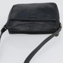 CELINE Shoulder Bag Leather Navy Gold Auth ka3302-6
