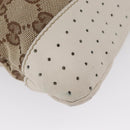 GUCCI GG Canvas Shoulder Bag Beige Silver 145857 Auth ka3305-12