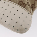 GUCCI GG Canvas Shoulder Bag Beige Silver 145857 Auth ka3305-13
