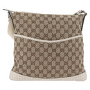 GUCCI GG Canvas Shoulder Bag Beige Silver 145857 Auth ka3305-2