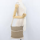 GUCCI GG Canvas Shoulder Bag Beige Silver 145857 Auth ka3305-22