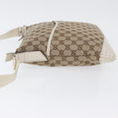 GUCCI GG Canvas Shoulder Bag Beige Silver 145857 Auth ka3305-5
