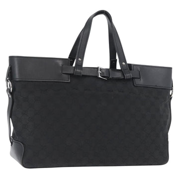 GUCCI GG Canvas Tote Bag Black Silver 106251 Auth ka3306