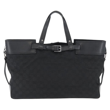 GUCCI GG Canvas Tote Bag Black Silver 106251 Auth ka3306 - 0