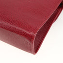 Christian Dior Shoulder Bag Leather Red Gold Auth ka3309-12