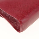 Christian Dior Shoulder Bag Leather Red Gold Auth ka3309-13