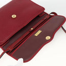 Christian Dior Shoulder Bag Leather Red Gold Auth ka3309-14