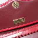 Christian Dior Shoulder Bag Leather Red Gold Auth ka3309-15