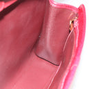 Christian Dior Shoulder Bag Leather Red Gold Auth ka3309-17