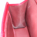 Christian Dior Shoulder Bag Leather Red Gold Auth ka3309-18