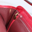 Christian Dior Shoulder Bag Leather Red Gold Auth ka3309-19