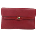 Christian Dior Shoulder Bag Leather Red Gold Auth ka3309-2