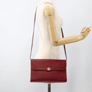 Christian Dior Shoulder Bag Leather Red Gold Auth ka3309-21