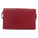 Christian Dior Shoulder Bag Leather Red Gold Auth ka3309-3