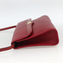 Christian Dior Shoulder Bag Leather Red Gold Auth ka3309-4
