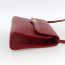 Christian Dior Shoulder Bag Leather Red Gold Auth ka3309-5