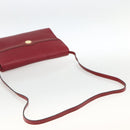 Christian Dior Shoulder Bag Leather Red Gold Auth ka3309-7