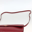 Christian Dior Shoulder Bag Leather Red Gold Auth ka3309-8