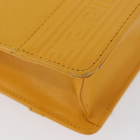 Gianni Versace Clutch Bag Leather Yellow Gold Auth ka3310