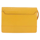 Gianni Versace Clutch Bag Leather Yellow Gold Auth ka3310-2