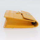 Gianni Versace Clutch Bag Leather Yellow Gold Auth ka3310-4