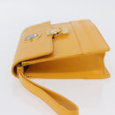 Gianni Versace Clutch Bag Leather Yellow Gold Auth ka3310-5