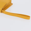 Gianni Versace Clutch Bag Leather Yellow Gold Auth ka3310-8