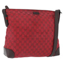 GUCCI GG Canvas Shoulder Bag Gold Red 308930 Auth ka3313-1
