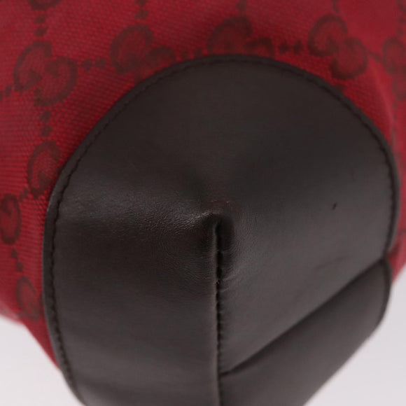 GUCCI GG Canvas Shoulder Bag Gold Red 308930 Auth ka3313