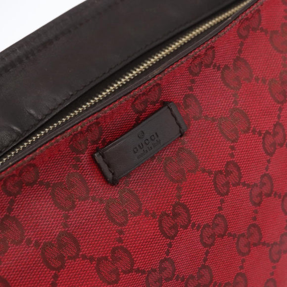 GUCCI GG Canvas Shoulder Bag Gold Red 308930 Auth ka3313