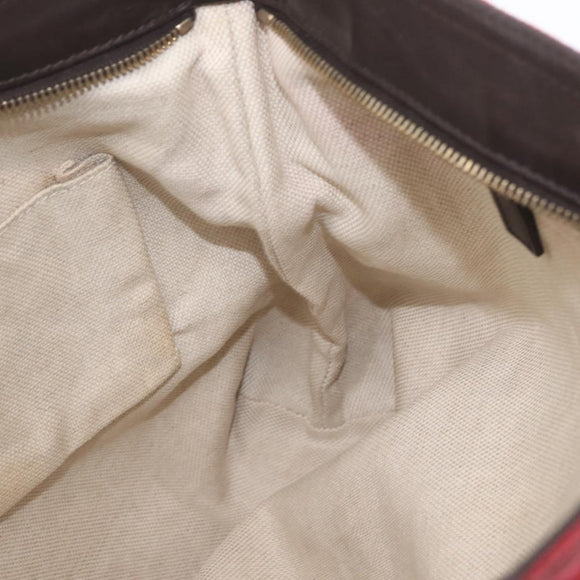 GUCCI GG Canvas Shoulder Bag Gold Red 308930 Auth ka3313