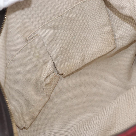 GUCCI GG Canvas Shoulder Bag Gold Red 308930 Auth ka3313