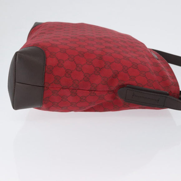 GUCCI GG Canvas Shoulder Bag Gold Red 308930 Auth ka3313