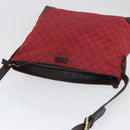 GUCCI GG Canvas Shoulder Bag Gold Red 308930 Auth ka3313-6