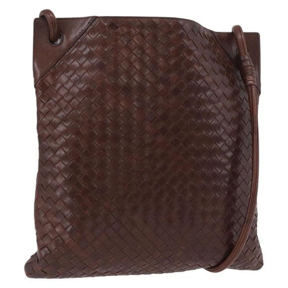 BOTTEGA VENETA INTRECCIATO Shoulder Bag Leather Brown Auth ka3314