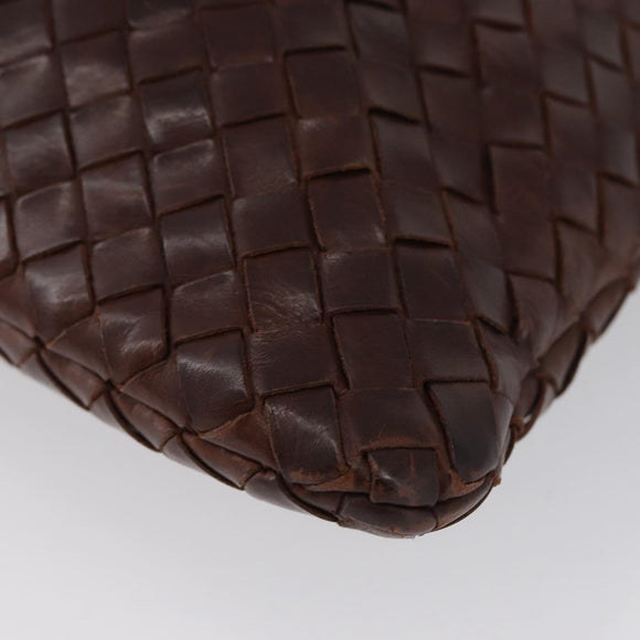 BOTTEGA VENETA INTRECCIATO Shoulder Bag Leather Brown Auth ka3314