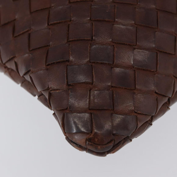 BOTTEGA VENETA INTRECCIATO Shoulder Bag Leather Brown Auth ka3314