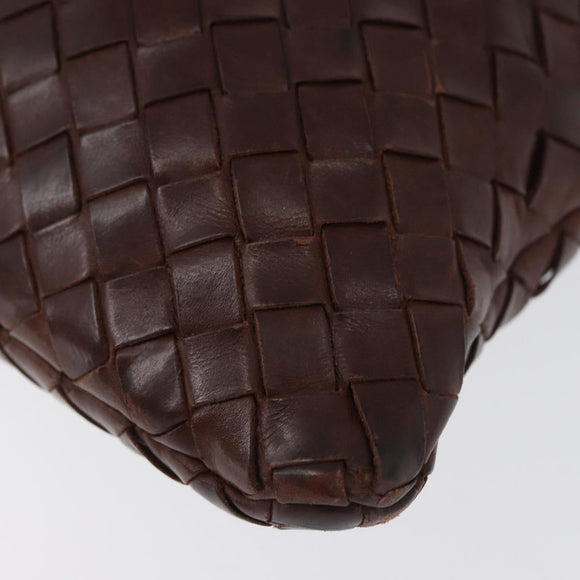 BOTTEGA VENETA INTRECCIATO Shoulder Bag Leather Brown Auth ka3314